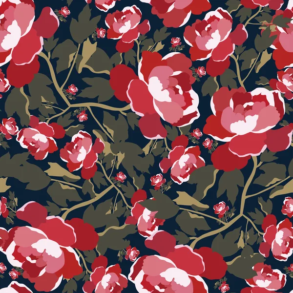 Seamless pattern with rose flowers — Stock Vector