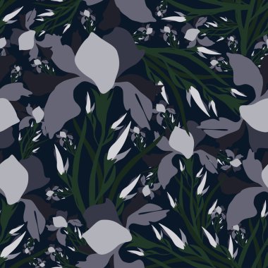 Iris çiçekli desen