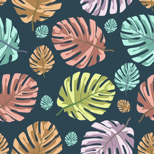 Patrón con hojas de colores — Archivo Imágenes Vectoriales