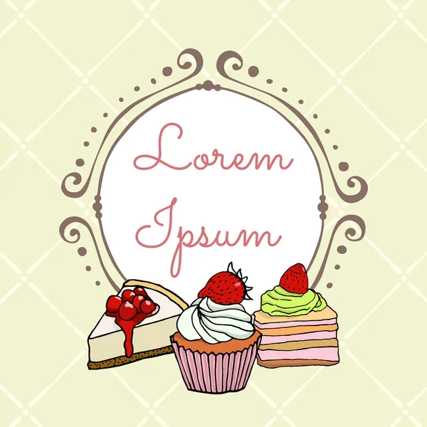 Postres vector tarjeta — Vector de stock