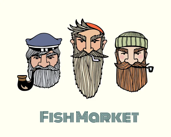 鱼市场海报 — 图库矢量图片