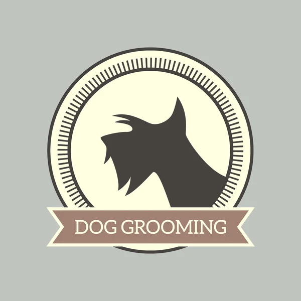 Dog grooming badge — Stock Vector