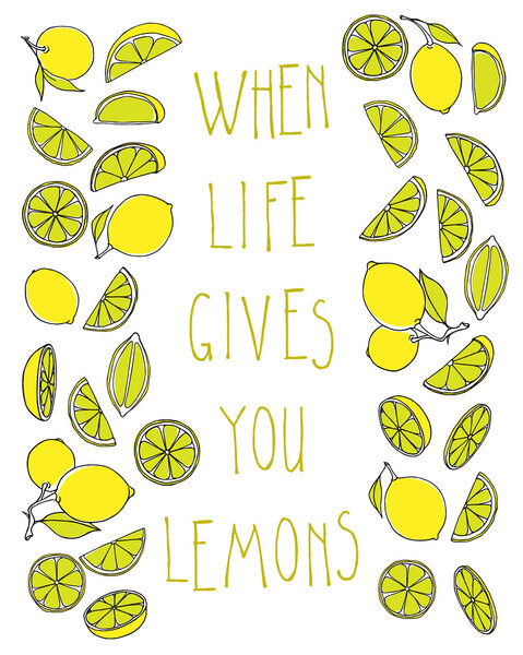 Lemon fruits illustration