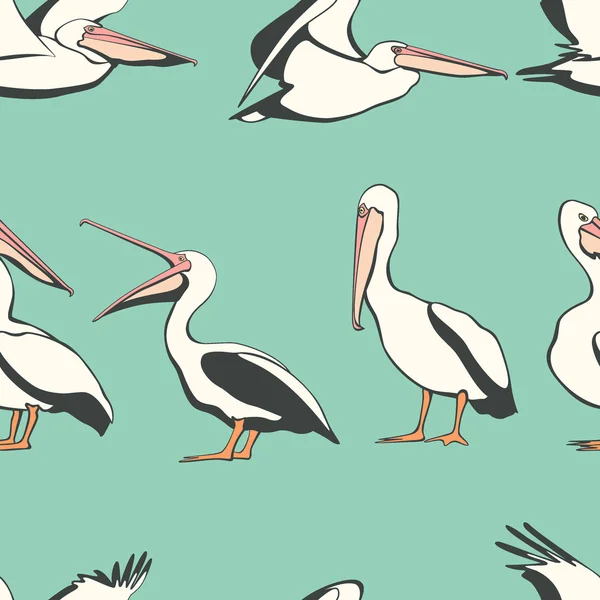 Pelikane nahtloses Muster — Stockvektor