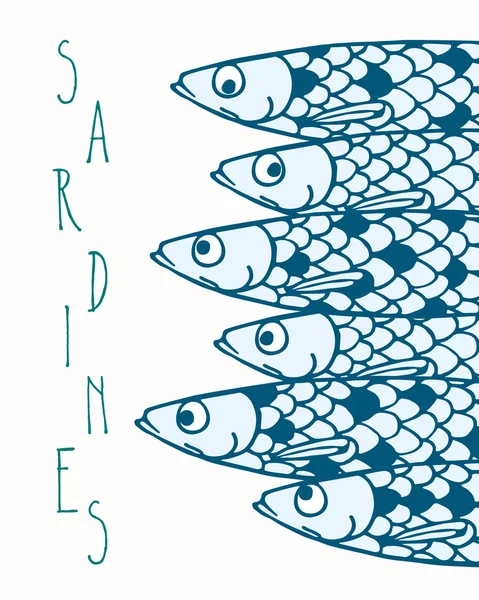 Ilustración sardinas vectoriales — Archivo Imágenes Vectoriales