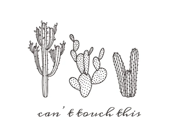 Håndtegnet kaktus – Stock-vektor