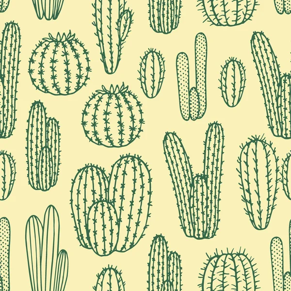 Patrón sin costura de cactus — Vector de stock