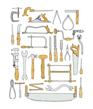Marangozlar toolkit illüstrasyon