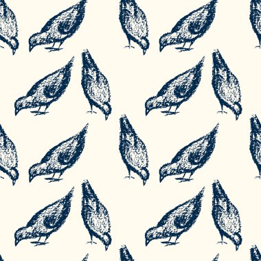 Şehir kuşlar desen