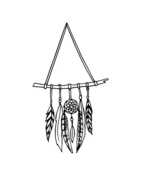 Elle çizilmiş dreamcatcher — Stok Vektör