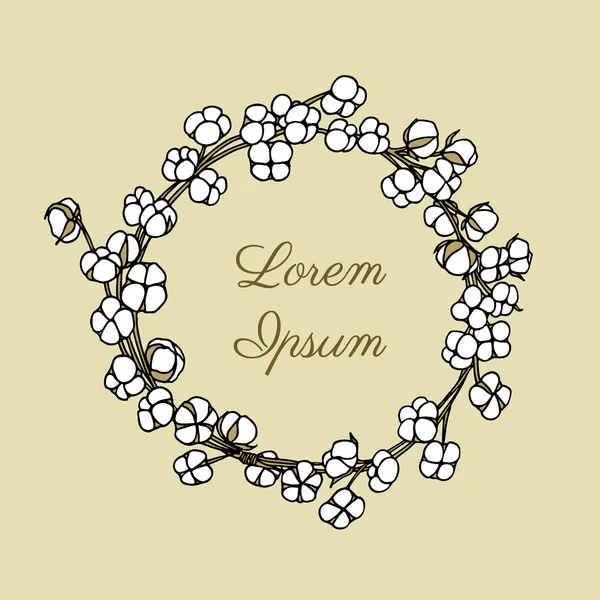 Couronne de fleurs de coton — Image vectorielle