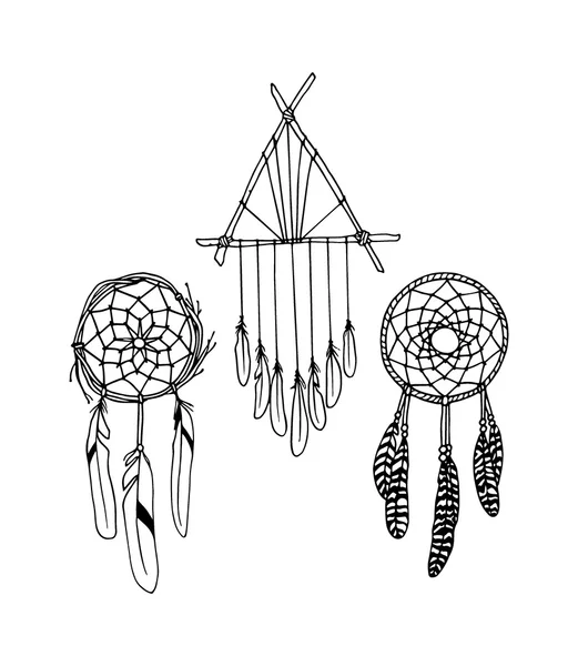 Dreamcatcher wyciągnąć rękę — Wektor stockowy