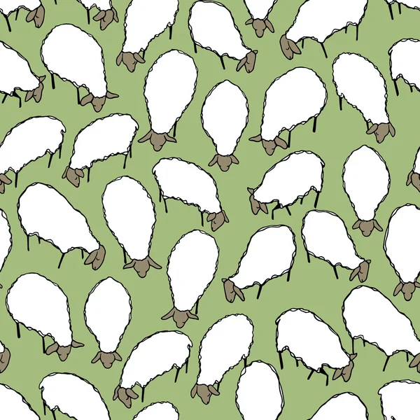 羊のシームレス パターン — ストックベクタ