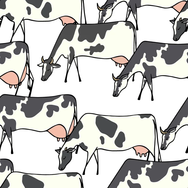 Cows seamless pattern — Stock Vector