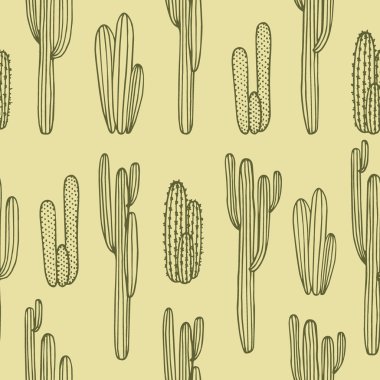Kaktüs dikişsiz desen