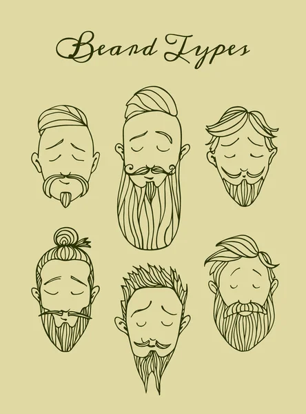 Ilustración de estilos barba — Vector de stock