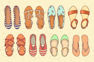 Yaz ayakkabı illüstrasyon