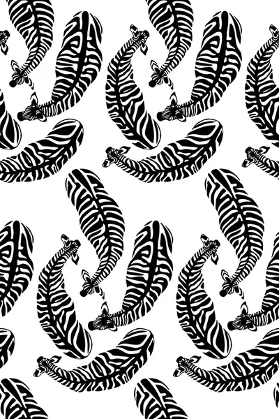 Kézzel rajzolt zebrák minta — Stock Vector