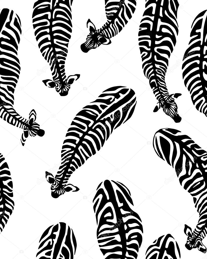 Hand drawn zebras pattern