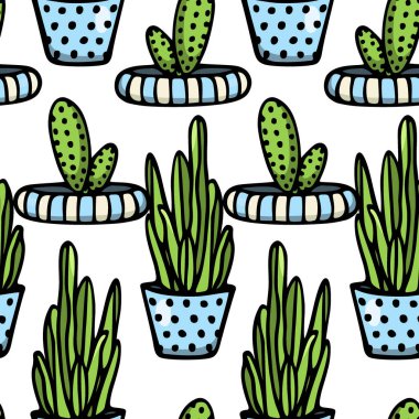 El çizimi bitki kabı deseni