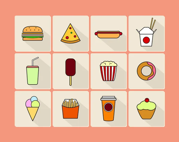 Conjunto de iconos de alimentos — Vector de stock