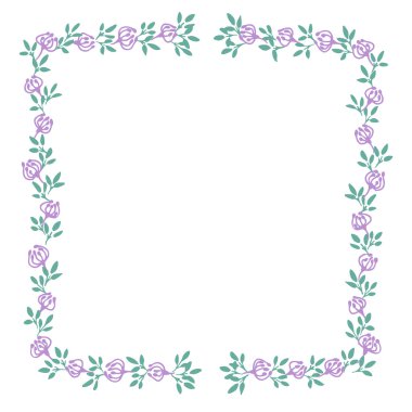 kare çiçekli çerçeve