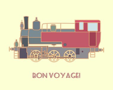 Retro lokomotif kartı