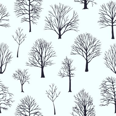 Kış ağaç desen
