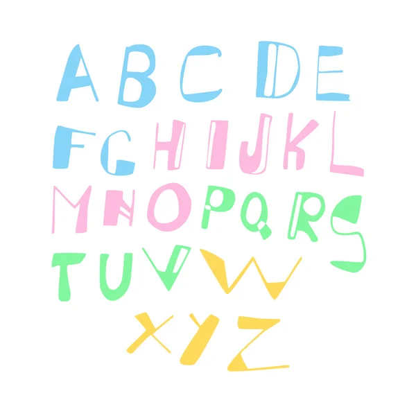 Handgezeichnetes Alphabet — Stockvektor
