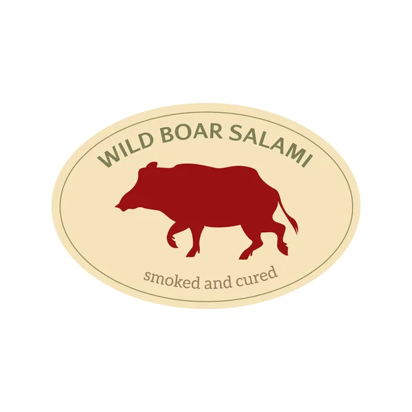 Vildsvin salami badge — Stock vektor