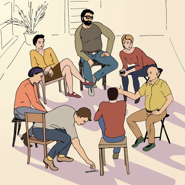Grup terapisi illüstrasyon