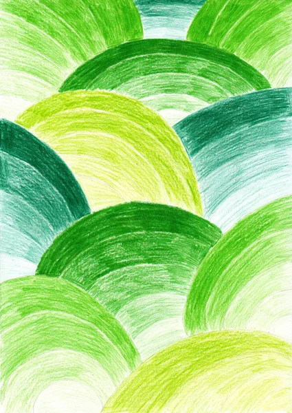 Ołówek hills tło zielony — Zdjęcie stockowe