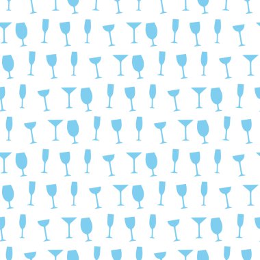 Şarap bardakları ile vektör dikişsiz desen. Menü için arka plan.