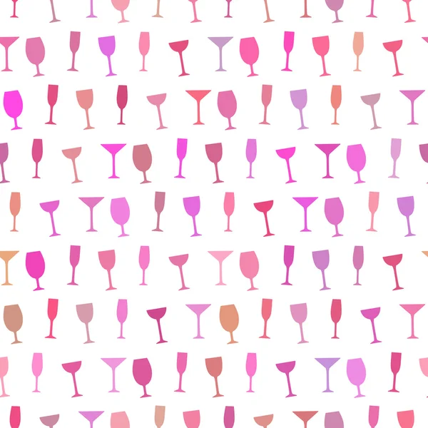 Векторный бесшовный узор с цветными бокалами вина. Предпосылки для меню или веб-сайта . — стоковый вектор