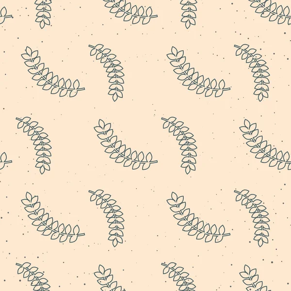Motif vectoriel sans couture avec branches avec fond beige. Style floral ou botanique . — Image vectorielle