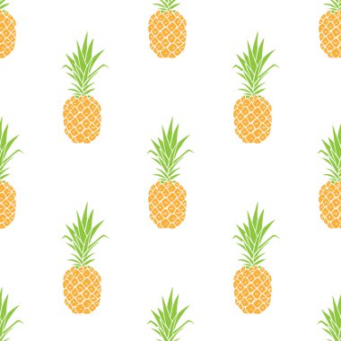 Vektör ananas ile seamless modeli. Yaz arka plan.