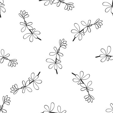 Vektör seamless modeli el ile otlar çizilmiş. Tekstil tasarımı