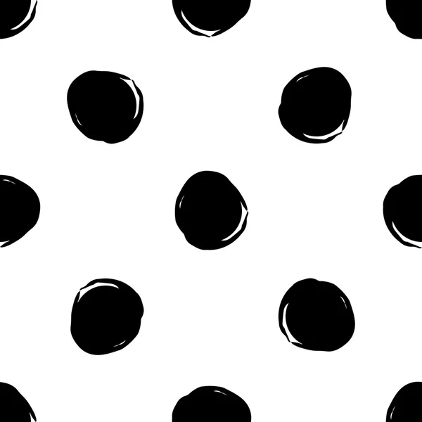 Hand Drawn pattern made with ink. Circle spots. Vector. Isolated. Polka dots. — Stock Vector