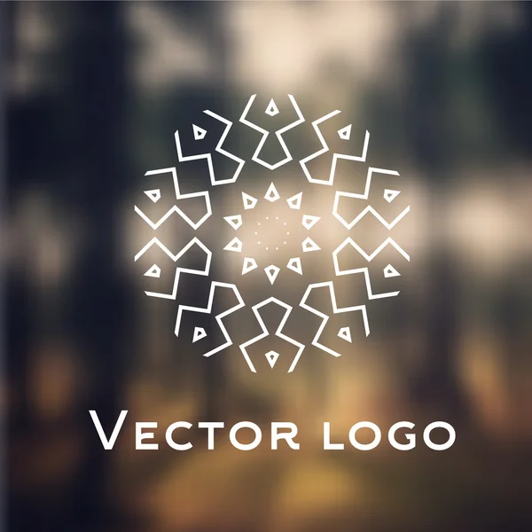 Ícone geométrico abstrato vetorial, logotipo isolado em fundo borrado. Ornamento asteca . — Vetor de Stock