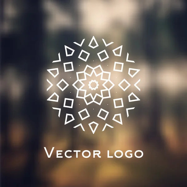 ベクトル抽象的な幾何学的なアイコン、背景をぼかした写真に分離されたロゴ。アステカ族の飾り. ベクターグラフィックス