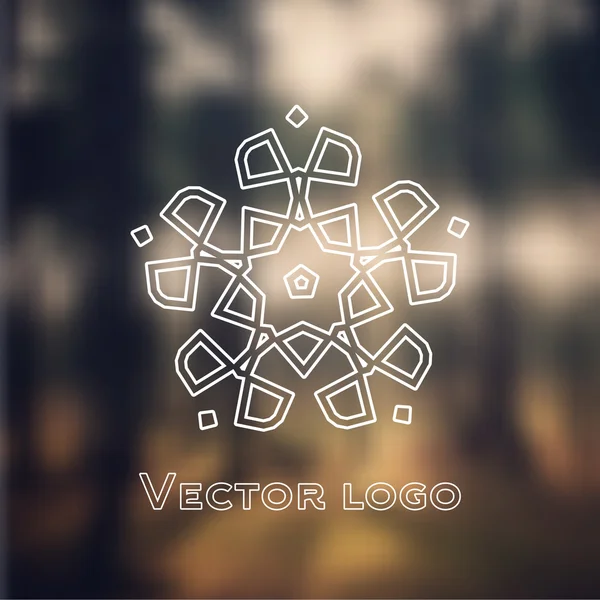 Ícone geométrico abstrato vetorial, logotipo isolado em fundo borrado. Ornamento celta . —  Vetores de Stock