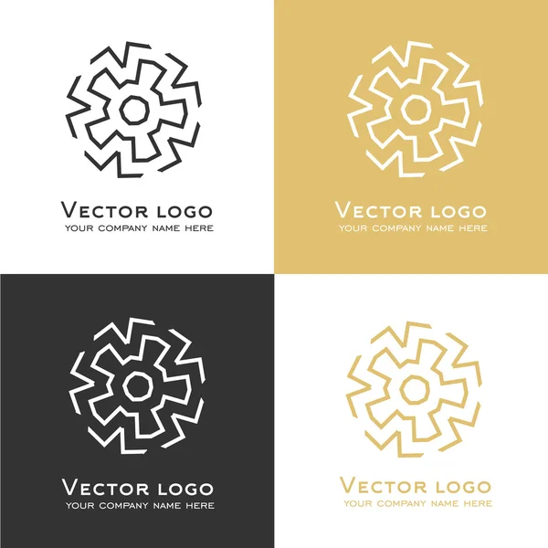 Conjunto de vector logotipo geométrico abstracto. Celta, estilo árabe. Icono de geometría sagrada. Diseño de identidad . — Vector de stock