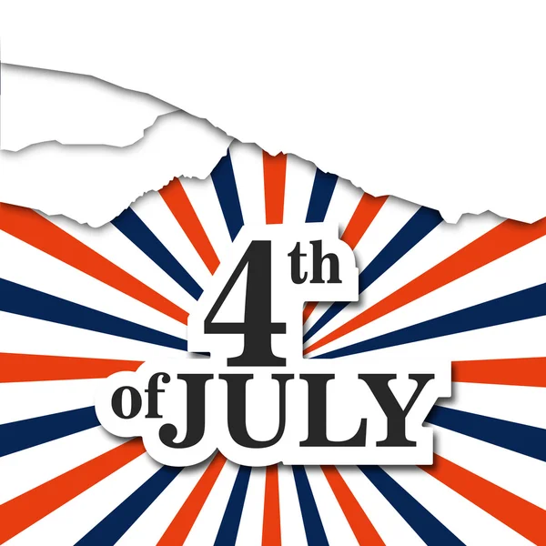 Tarjeta tipográfica Día de la Independencia. El 4 de julio. Feliz Día de la Independencia — Vector de stock