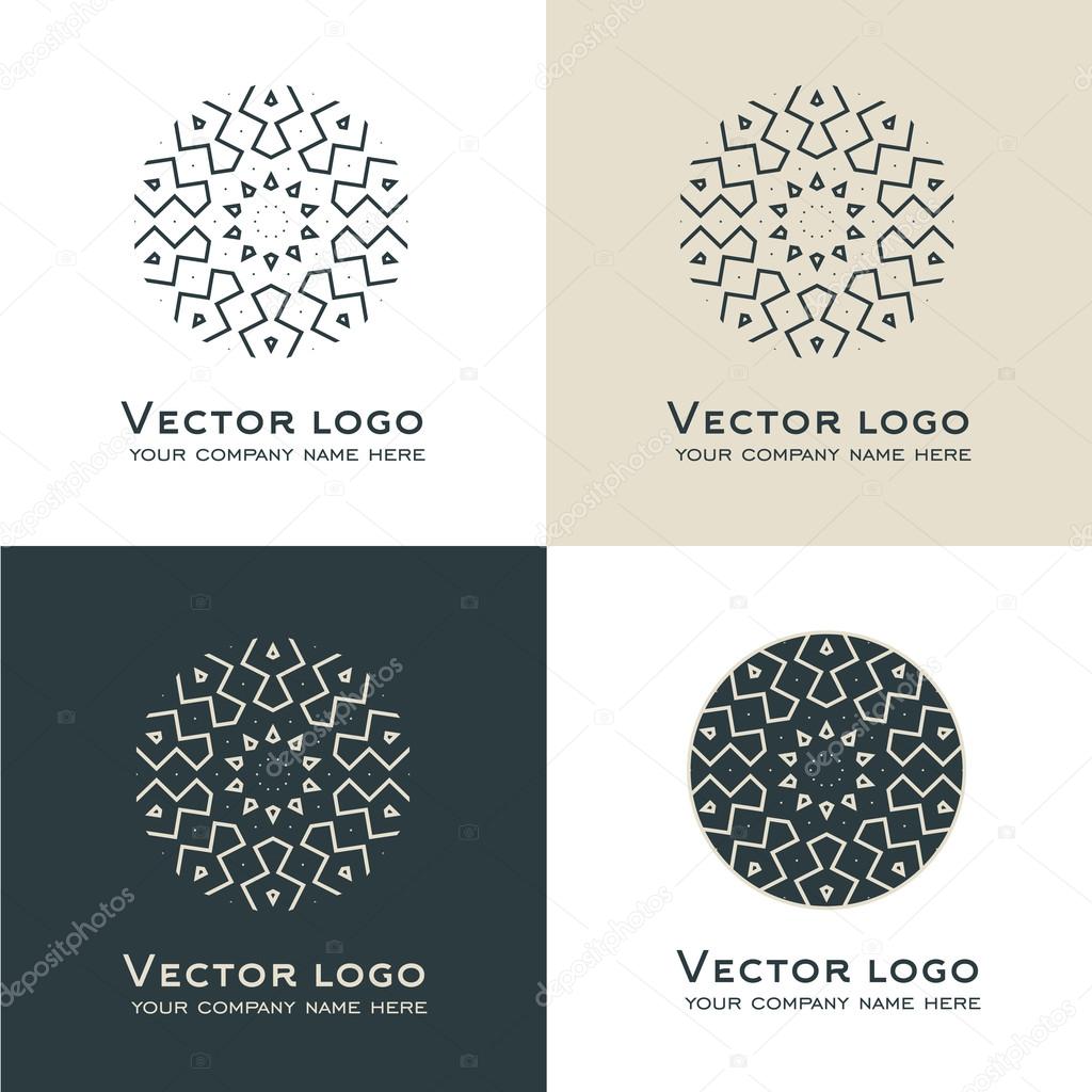 Conjunto de vector logotipo geométrico abstracto. Celta, estilo árabe.  Icono de geometría sagrada. Identidad de marca Vector de stock #115037992  de ©Brainsbutter.gmail.com, image size:1024x1024