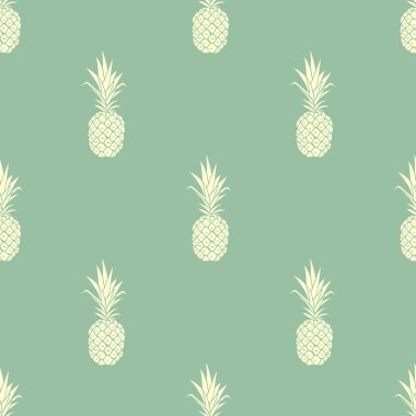 Vektör ananas ile seamless modeli. Vintage renk arka plan. Kumaş deseni