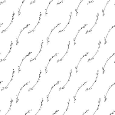 Vektör seamless modeli el ile otlar çizilmiş. Tekstil tasarımı