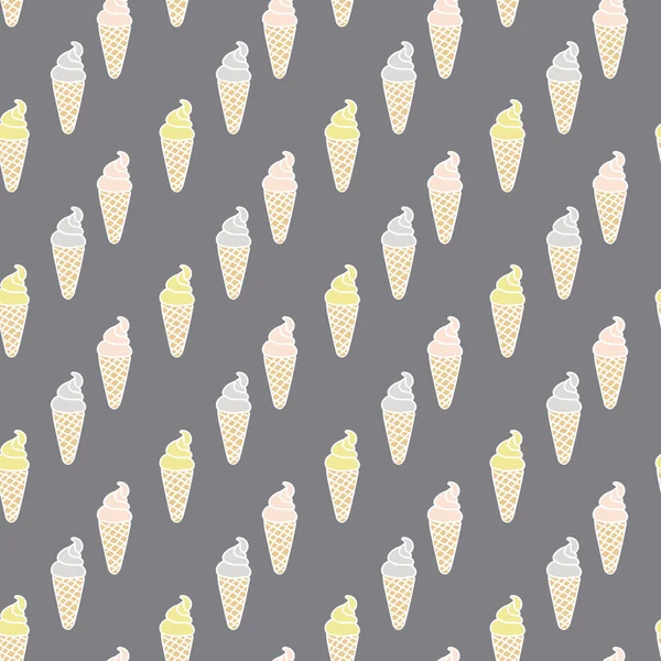 アイス クリーム コーンのシームレスなパターン。ベクターの手描き背景。ファブリックの設計 ベクターグラフィックス
