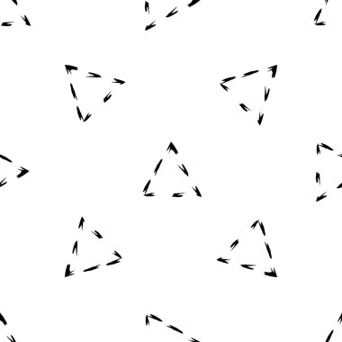 Elle çizilmiş vektör seamless modeli mürekkeple yapılmış. Üçgen şekiller izole. Kumaş deseni