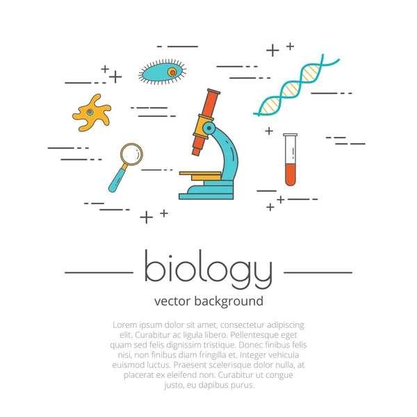 Płaski zestaw ikon linii szkoły przedmiotu-biologia. Nauka i wykształcenie. — Wektor stockowy