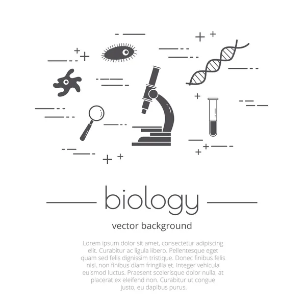 Zestaw ikon wektorowych - biologia. Nauka i wykształcenie. — Wektor stockowy